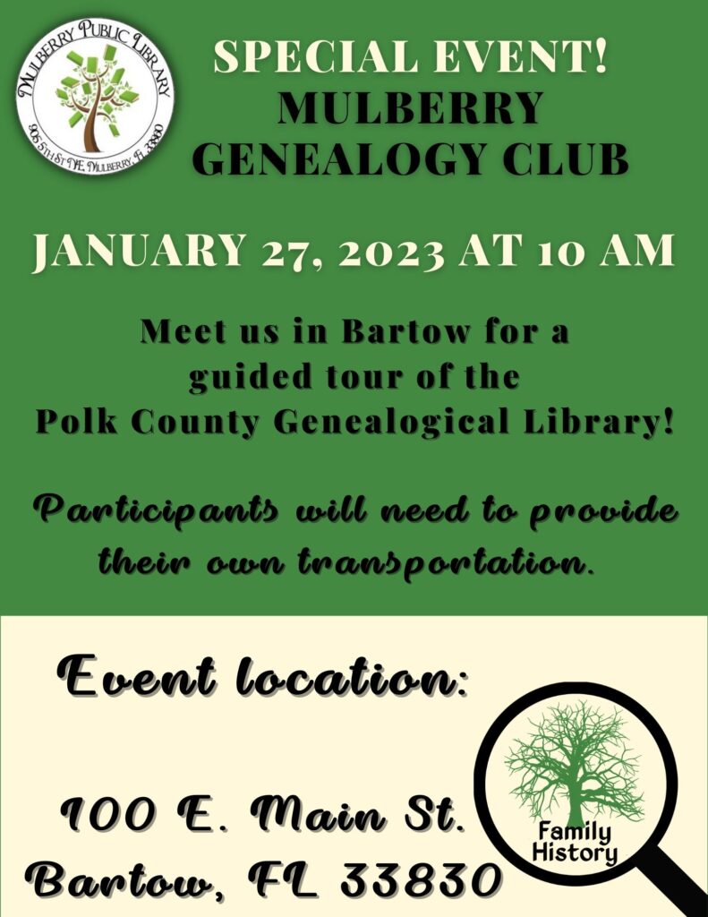 genealogy tour flyer